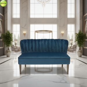Divano a 2 Posti Senza Braccioli <span class=keywords><strong>in</strong></span> <span class=keywords><strong>Velluto</strong></span> Stile Ins di Nuova Concezione con Imbottitura <span class=keywords><strong>in</strong></span> Schiuma Pura per Arredamento Soggiorno Villa - Product Image 2