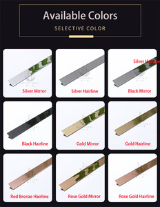 <span class=keywords><strong>Profilé</strong></span> d'angle décoratif en acier inoxydable, profil en T en métal, garniture de bordure de <span class=keywords><strong>carrelage</strong></span>, accessoires pour <span class=keywords><strong>carrelage</strong></span> et meubles - Product Image 4