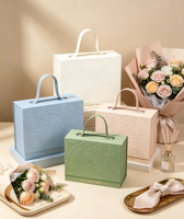 Boîte cadeau portable haut de gamme écologique à fleurs en relief 3D, ensemble multi-tailles, boîte cadeau d'accompagnement, boîte cadeau de fête