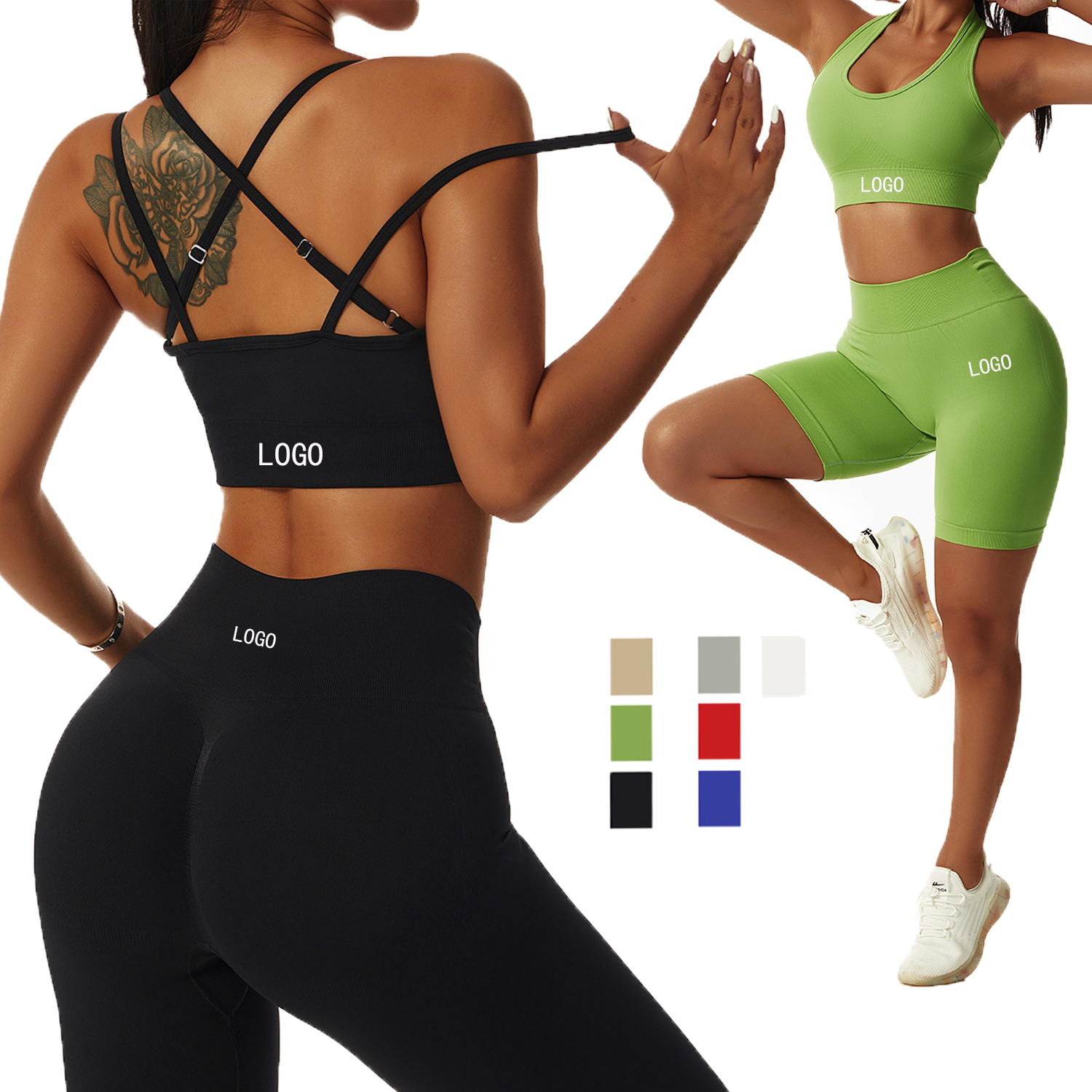 New Active Wear Set Wholesale Fitness Yoga Wear 4 PCS Workout Women · image 1