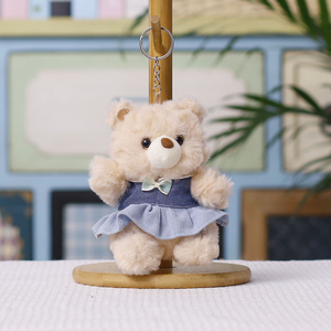 En gros, porte-clés pendentif <span class=keywords><strong>ours</strong></span> en peluche mignon avec jupe en jean, <span class=keywords><strong>ours</strong></span> de dessin animé personnalisé, jouet en peluche doux <span class=keywords><strong>et</strong></span> moelleux, animal en peluche OEM - Product Image 5