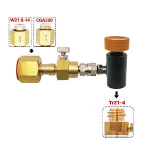 Adaptador para Estación de Recarga de CO2 Tr21-4 W21.8 CGA320, Tanque Grande de Latón con Desconexión Rápida de 8mm, Herramientas Neumáticas OEM - Product Image 2