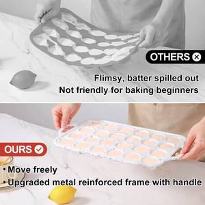 MUYULINS Factory 24-cup LFGB non-stick BPA Free metal reinforced frame mini <b>silicone</b> cupcake pan American cake tin <b>baking</b> mold - Product Image 3