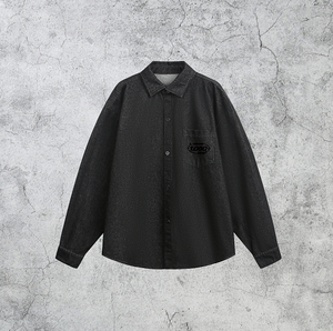 Camisa de manga larga informal de negocios para hombre, camisa elástica de talla americana, versión ajustada personalizada, camisa de vestir con estampado profesional - Product Image 4