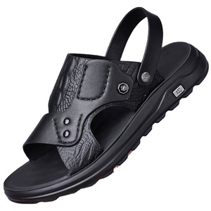 Sandalias de Verano para Hombre, Punta Abierta, Suela de Goma, Estilo Deportivo, Cómodas, Parte Superior de Cuero Genuino, Tallas 40-48, Hechas en China - Product Image 1
