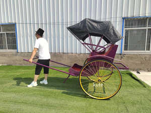 Rickshaw manuel vintage à traction manuelle pour le transport de passagers touristiques, fourni directement par l'usine - Product Image 3