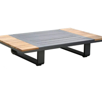 Meubles modernes et simples pour hôtels, canapé d'angle d'extérieur en bois de teck luxueux et imperméable en forme de L, ensemble sectionnel de jardin, canapé de salon et de patio