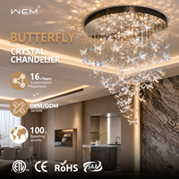 Lustre moderne de luxe en acier inoxydable avec cristaux LED, grand luminaire suspendu pour plafond haut, lampe suspendue pour villa, escalier