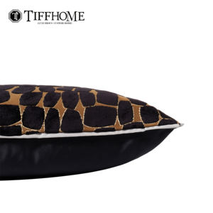 Funda de Almohada TiffHome Textiles Negra y Dorada, Diseño de Terciopelo Cortado con Patrón de <span class=keywords><strong>Roca</strong></span>, Cojín Cuadrado de Alta Gama, Cojín Lumbar Personalizable - Product Image 5