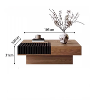 Table basse carrée en bois massif durable de style européen moderne pour petit appartement, salon, meubles de maison
