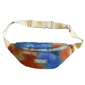 High Quality Tie Dye Girls Custom Designers Men Women's Fanny Pack Waist Bag Printing Polyester Fashion Unisex Soft Graphic 5PCS