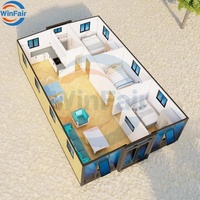 WinFair Maldives Villa préfabriquée préfabriquée Module de conteneur extensible modulaire Maison Maison de 3 chambres à coucher Maisons de 40 pieds à vendre