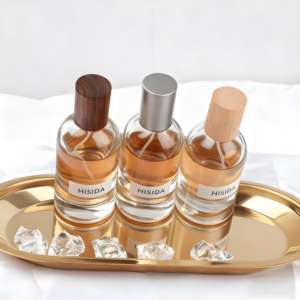 Gran oferta, botella de Perfume de vidrio transparente cilíndrica, 30ml, 50ml, 100ml, botella de Spray Parfum de lujo vacía con tapa de madera - Product Image 3