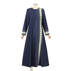 Abaya Nida de Luxe Brodé et Perlé, Style Modeste Musulman, Robe Longue <span class=keywords><strong>Islamique</strong></span> à Manches Longues, Coupe Ample Respirante, Décontractée Printemps, Style Dubaï - Product Image 5