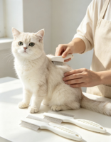 Peigne anti-puces pour chats et chiens, brosse de beauté à dents fines, utilisée pour éliminer les poils lâches des petits animaux, taille S/L