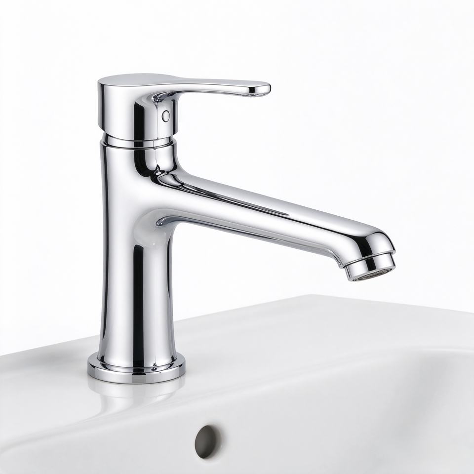 Modern Classic Chrome Single-Handle Ceramic Valve Core Bathroom Basin ...