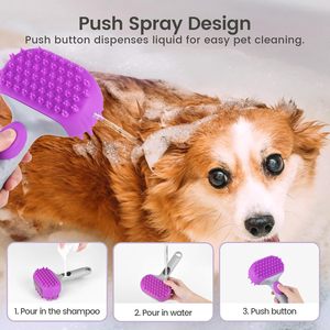 Luxury Eco-Friendly Dog Bath <b>Brush</b> with Silicone Comb for Hair Removal and Massage-2024 New Arrival - Product Image 4