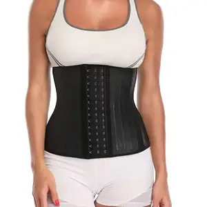 米色黑色25钢骨哥伦比亚fajas运动腰带瘦身背心光滑乳胶可调带女式塑身器