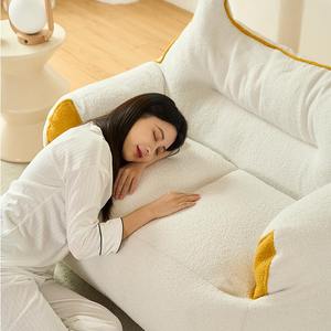 卸売モダンな家庭用屋内家具ダブルシートホワイトリネンTotoroソファチェア大きな豆袋EPS/EPP充填材 - Product Image 3