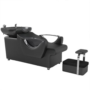 Sillón de Barbería Semi Reclinable con Lavabo de Cerámica y Reposapiés - Product Image 4