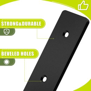 6 인치 블랙 플로팅 헤비 듀티 메탈 L 브래킷 장식 선반 용 숨겨진 벽 하드웨어 마운트 - Product Image 6