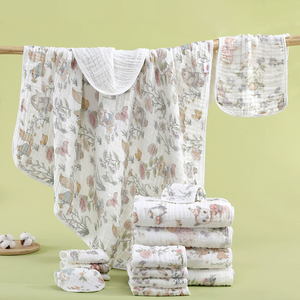 <span class=keywords><strong>Serviette</strong></span> de bain <span class=keywords><strong>personnalisée</strong></span> en gaze blanche pour bébé, imprimée sur mesure, pour fille et garçon, vente en gros - Product Image 1
