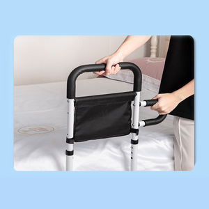 Barandilla plegable para cabecera de cama, dispositivo de asistencia de altura ajustable para personas mayores, soporte de seguridad con bolsa de almacenamiento, color blanco - Product Image 1