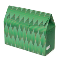 Boîte Cadeau Alimentaire Personnalisée en Papier Couché Écologique avec Laminaison Mate, Motif Dragon Boat Festival Feuille d'Or Verte, Vente en Gros