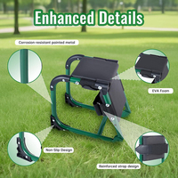 Siège et genouillère de jardinage 2-en-1 ergonomique en acier moderne, pliable, avec coussin de genouillère doux et réglable
