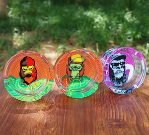 Cenicero de cristal redondo de 85mm con logotipo personalizado de lujo de bolsillo sin humo, superventas al por mayor, 6 unids/caja, 2025 - Product Image 6