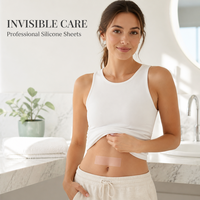 Feuilles de traitement des cicatrices en silicone |   Hypoallergénique, auto-adhésif, certifié ISO13485, classe 4, 15 cm, pour brûlures, césarienne, post-chirurgie