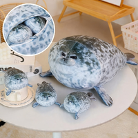 Peluche personnalisée de 50 cm, motif mère et fils, lot de cinq animaux en peluche doux et mignons, oreiller en forme de phoque, cadeau pour enfants