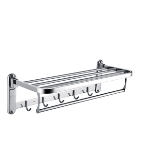 Factory Outlet Hot Selling Cheap Wall-mounted 304 Folding <b>Shelf</b> Foldable Towel Rack Bathroom Cloth Rack - Product Image 1