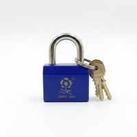 Cadenas en fer durable, revêtement plastique, petit cadenas latéral en laiton, déverrouillage par clé, antivol