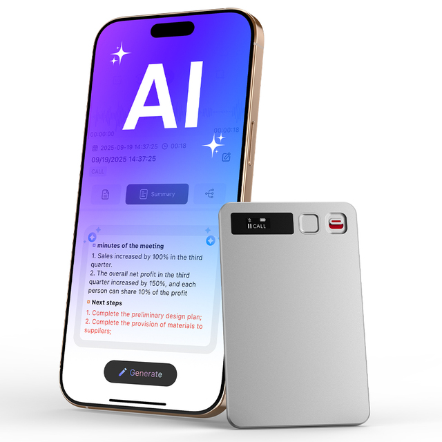 NEWYES Portable 64GB Smart APP Intelligent Audio Recording Note Taking AI-Powered Digital Voice Recorder