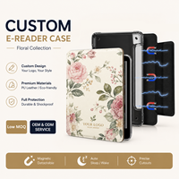 Casing Kindle Floral Kustom untuk Kindle Paperwhite 2021 Generasi ke-11 6.8 inci dengan Pola Bunga Logo, Cover E-Reader OEM Grosir