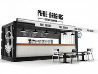 Conception n°2 Café boutique préfabriqué en conteneur commercial