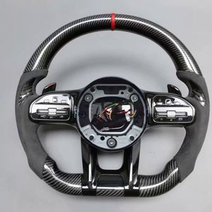 Volant en suède et fibre de carbone sur mesure pour Mercedes Benz <span class=keywords><strong>AMG</strong></span> W222 W207 W212 W204 W205 W167 W213 C43 GLC63 Accessoires - Product Image 1
