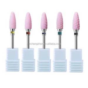 New Arrive Pink Bullet Shape Ceramic Nail Drill Bits Callus Removing Electric Manicure Drill Burrs