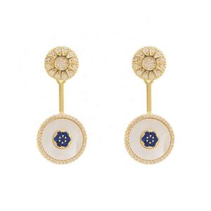 Pendientes de Botón de Circonita Chapados en Oro y Cobre de Alta Gama, Diseño de Lujo, Joyería de Moda, Regalo para Mujer, Venta al por Mayor - Product Image 6