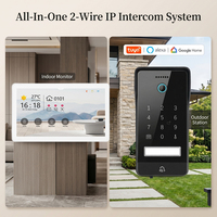 Système d'interphone vidéo 2K 2 fils avec contrôle d'accès biométrique par empreinte digitale et reconnaissance faciale, caméra de porte intelligente pour immeubles multi-appartements