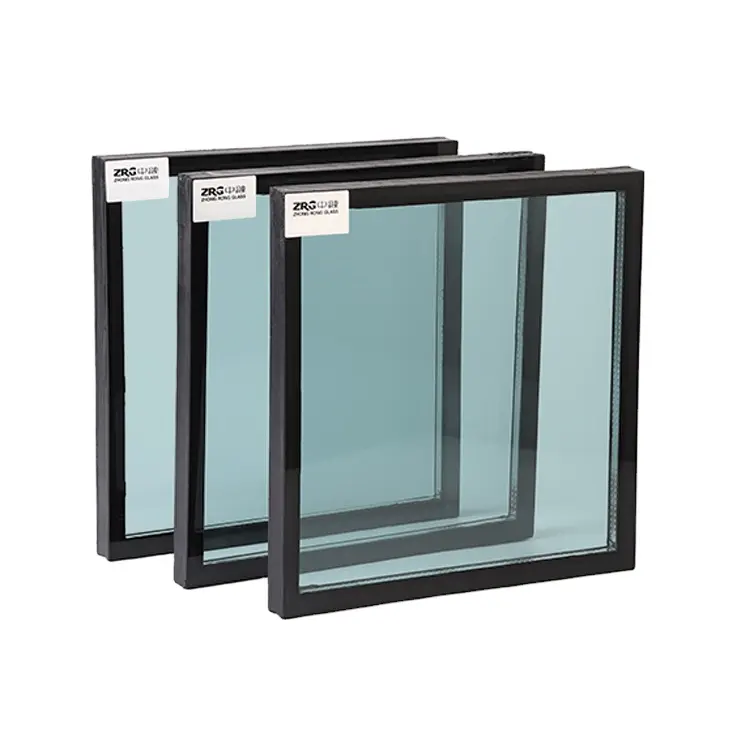 curtain wall exterior facade hollow low-e tempered insulated glass sheet double triple panels agon gas