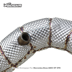 Downpipe Boska Racing SS304 pour Mercedes Benz <span class=keywords><strong>AMG</strong></span> GT <span class=keywords><strong>GTS</strong></span> 4.0T <span class=keywords><strong>V8</strong></span> 2014-2023, échappement de course à haut débit, tuyau turbo - Product Image 5