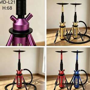 Chicha arabe 68 cm avec trépied, base métallique moderne, pour salon de fumeurs et bar - Product Image 4
