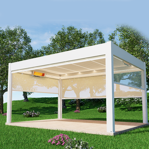 <span class=keywords><strong>Pergola</strong></span> électrique en aluminium bioclimatique télécommandée <span class=keywords><strong>2x3</strong></span> 3x3m 3x4 3x5 5x4 3 m x 6m avec côtés persiennes blanches - Product Image 3