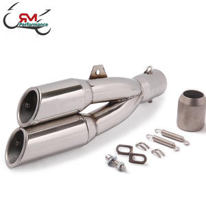 Silencieux d'échappement universel à double sortie, 51mm, pour Moto <span class=keywords><strong>Honda</strong></span> CBR250R, R3, R25, R6, <span class=keywords><strong>MT</strong></span> <span class=keywords><strong>07</strong></span>, GSXR 600, Z800 - Product Image 2