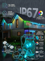 Lumières LED Pixel de Noël en PVC, garantie 3 ans, éclairage décoratif extérieur permanent RGBWWIC, IP68, contrôle intelligent RGBW, 100