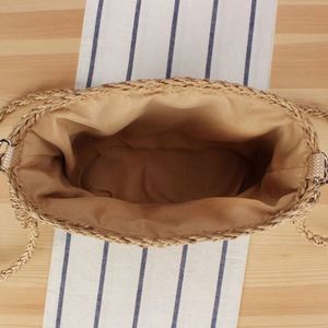 Sac fourre-tout carré en paille fait main avec perles, à bandoulière, pour femme, idéal pour l'été, la plage et les vacances - Product Image 5