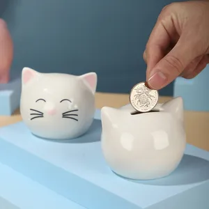 2021New seramik kedi şekli kumbara sevimli çocuklar için doğum günü hediyesi yavru para kumbarası
