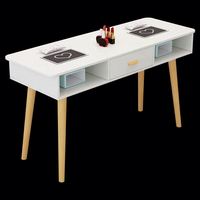Meubles de manucure professionnels, tables de salon de manucure utilisées, style bois blanc, moderne, simple, ensemble table et chaise de manucure